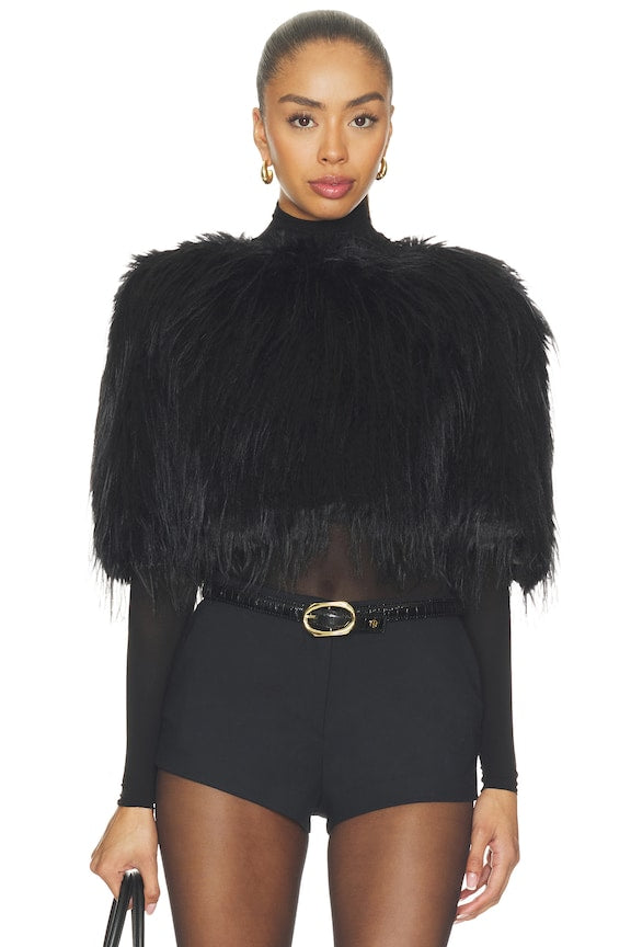 Faux Fur Poncho