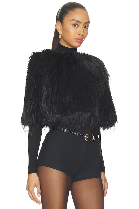 Faux Fur Poncho