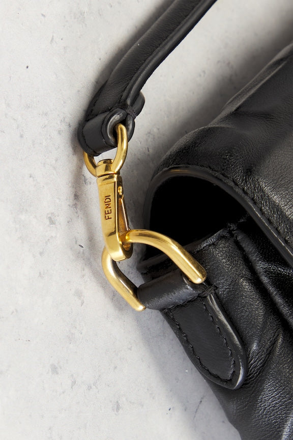 Fendi FF Embossed Mini Baguette Shoulder Bag