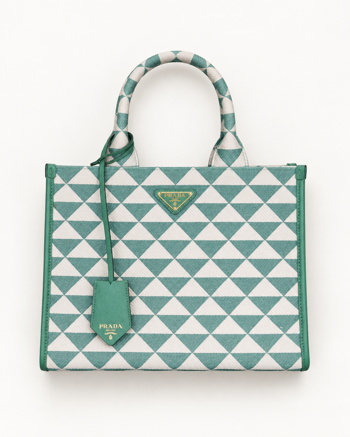 Prada Symbole Embroidered Tote Bag