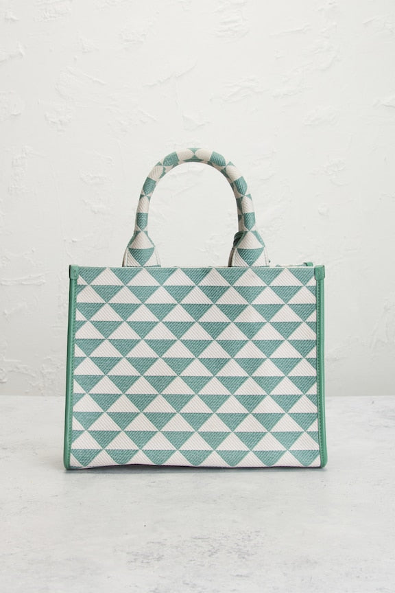 Prada Symbole Embroidered Tote Bag