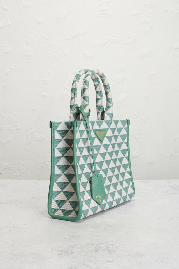 Prada Symbole Embroidered Tote Bag