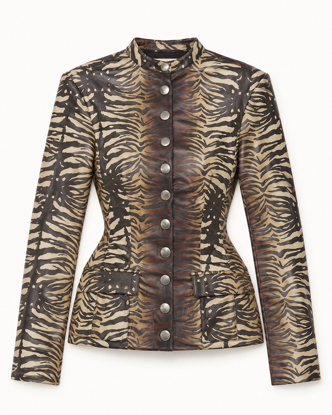 x REVOLVE Faux Leather Military Jacket
