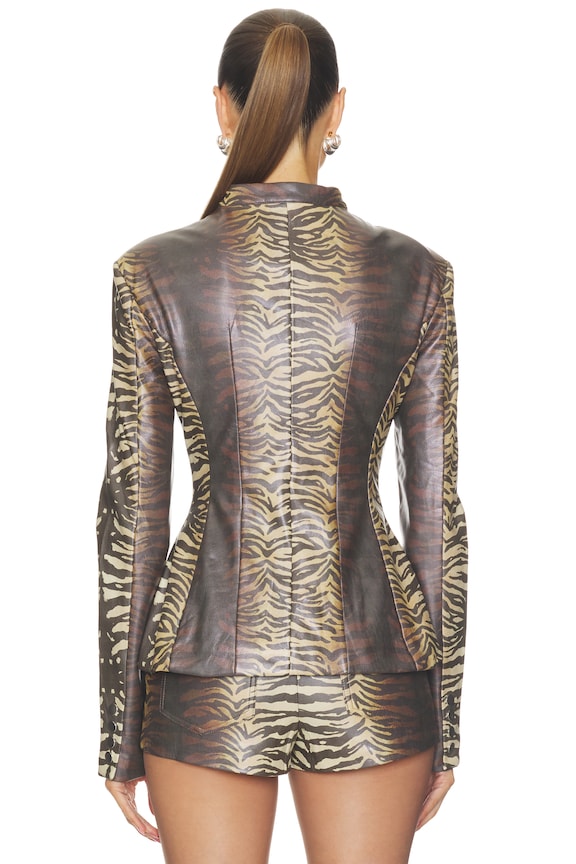 x REVOLVE Faux Leather Military Jacket