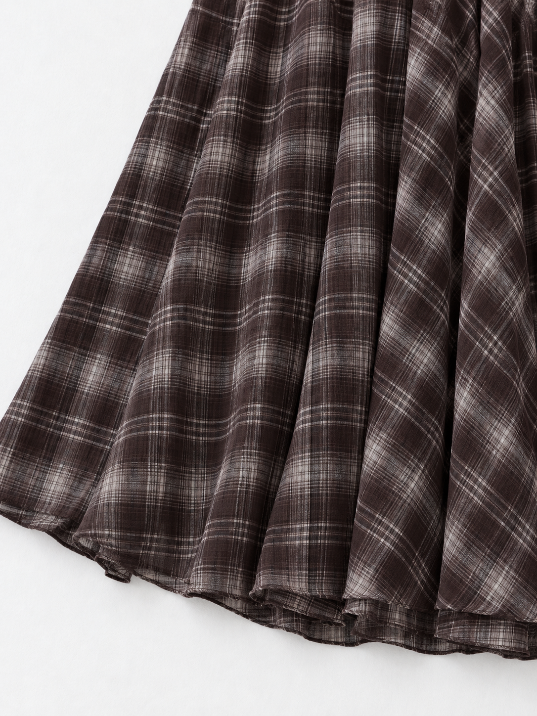 Muted Check Maxi Skirt