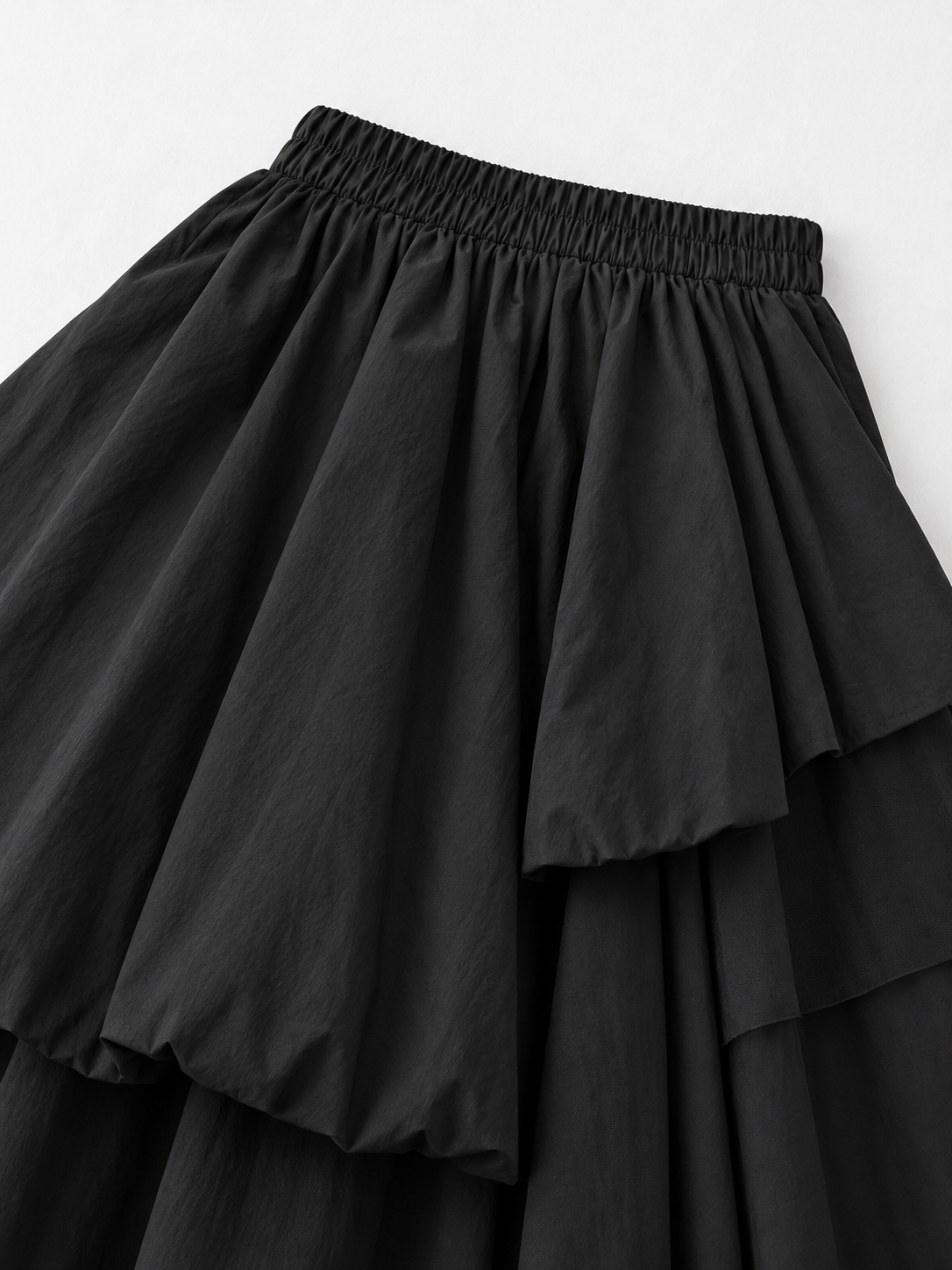 Asymmetric Layered Midi Skirt