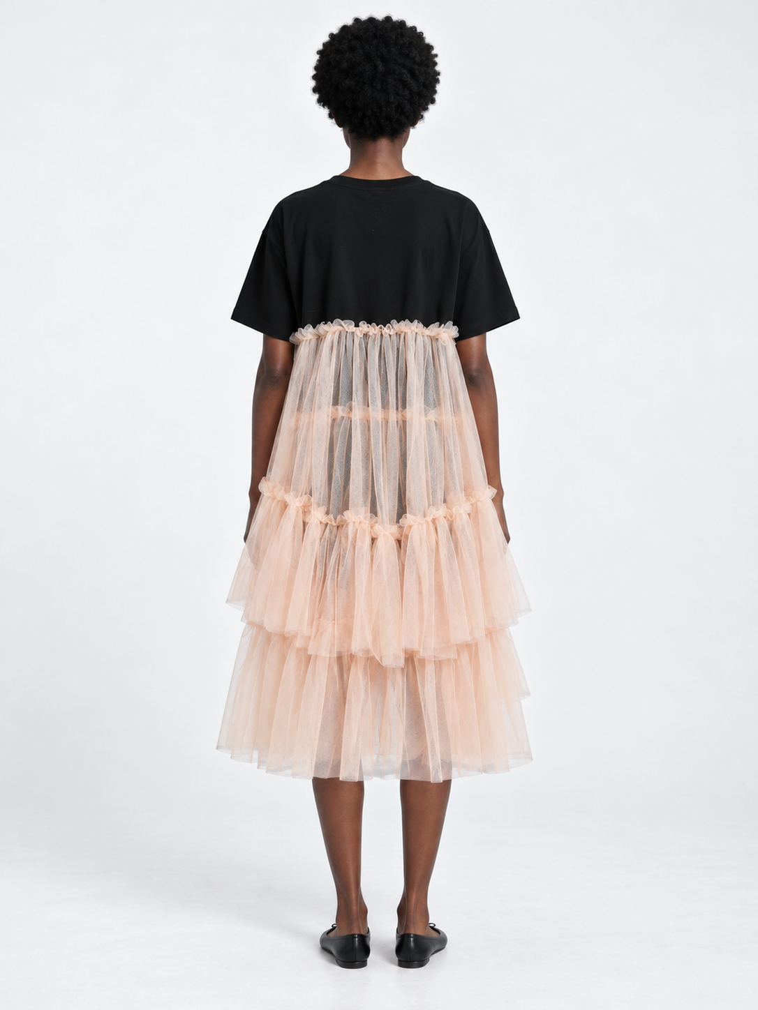 Contrast Tulle-Tier Dress