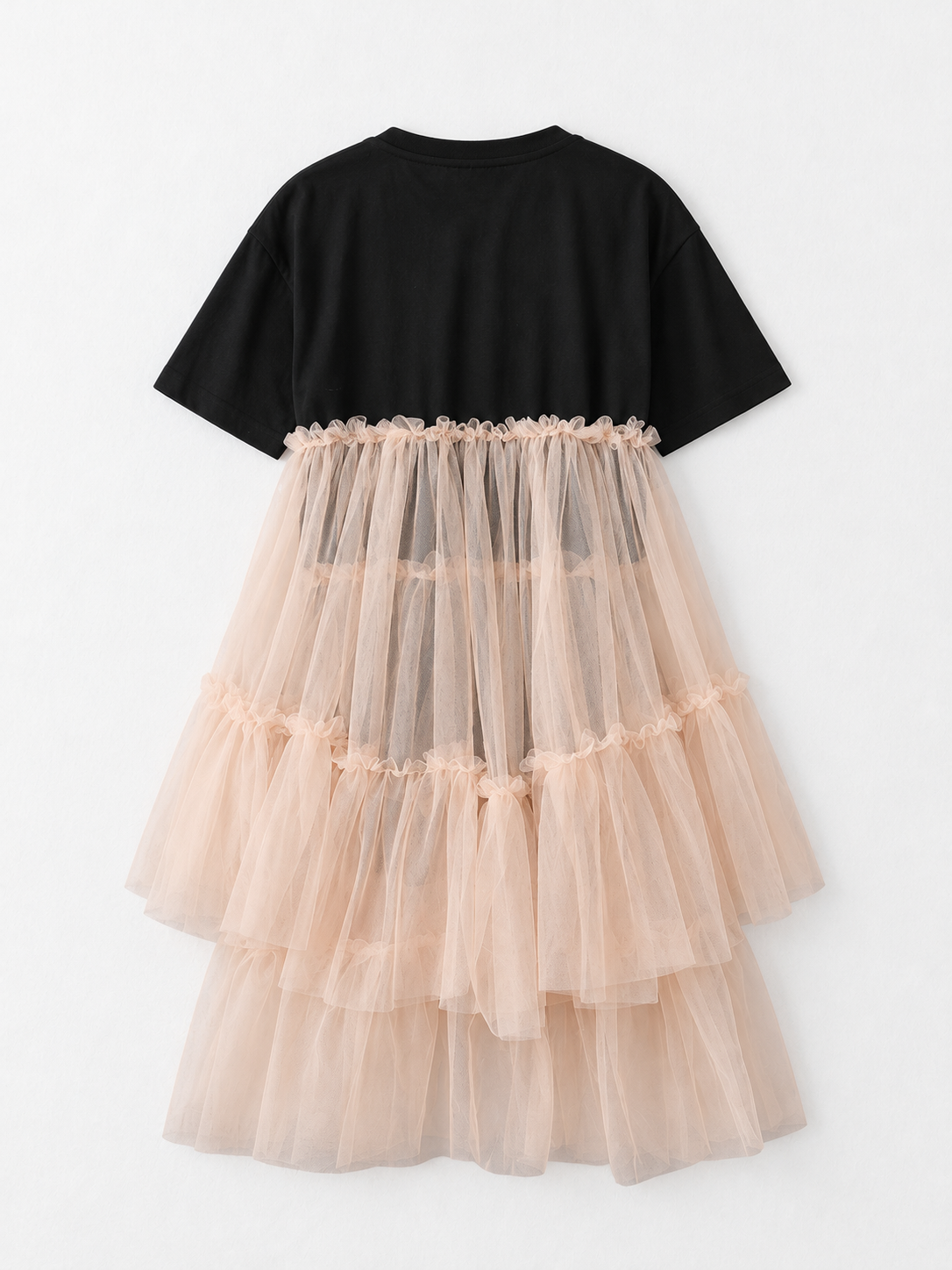 Contrast Tulle-Tier Dress