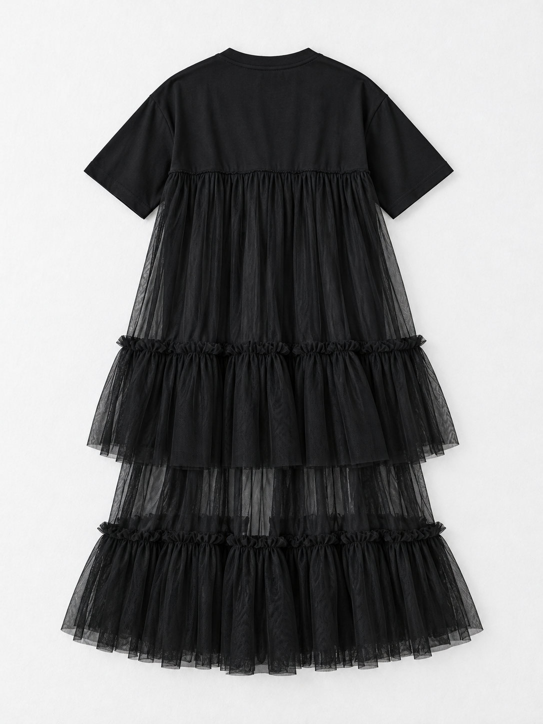 Tiered Mesh T-Shirt Dress