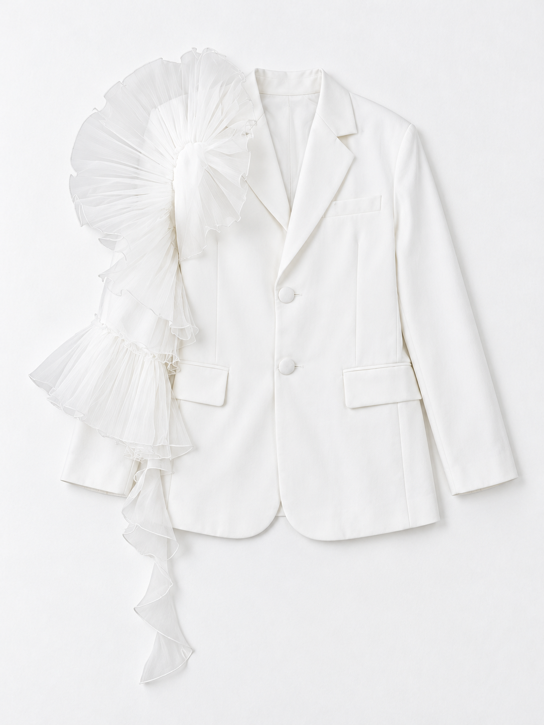 Organza Ruffle Blazer