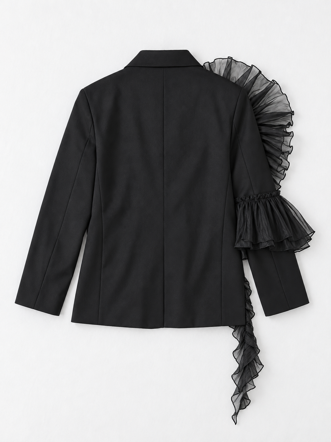 Organza Ruffle Blazer