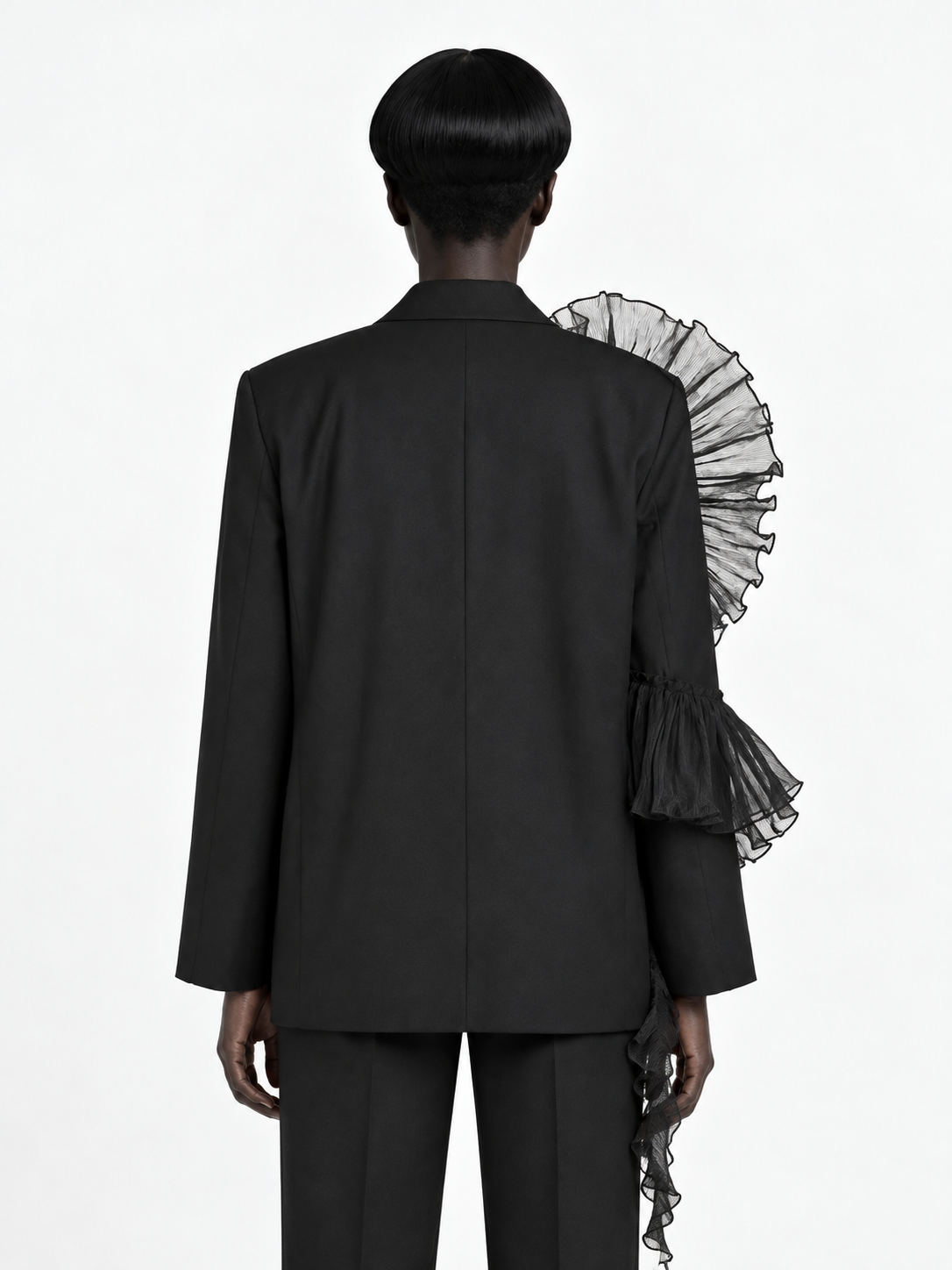 Organza Ruffle Blazer