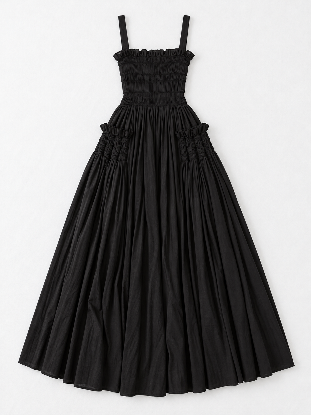 Open-Back Gathered Maxi Dress