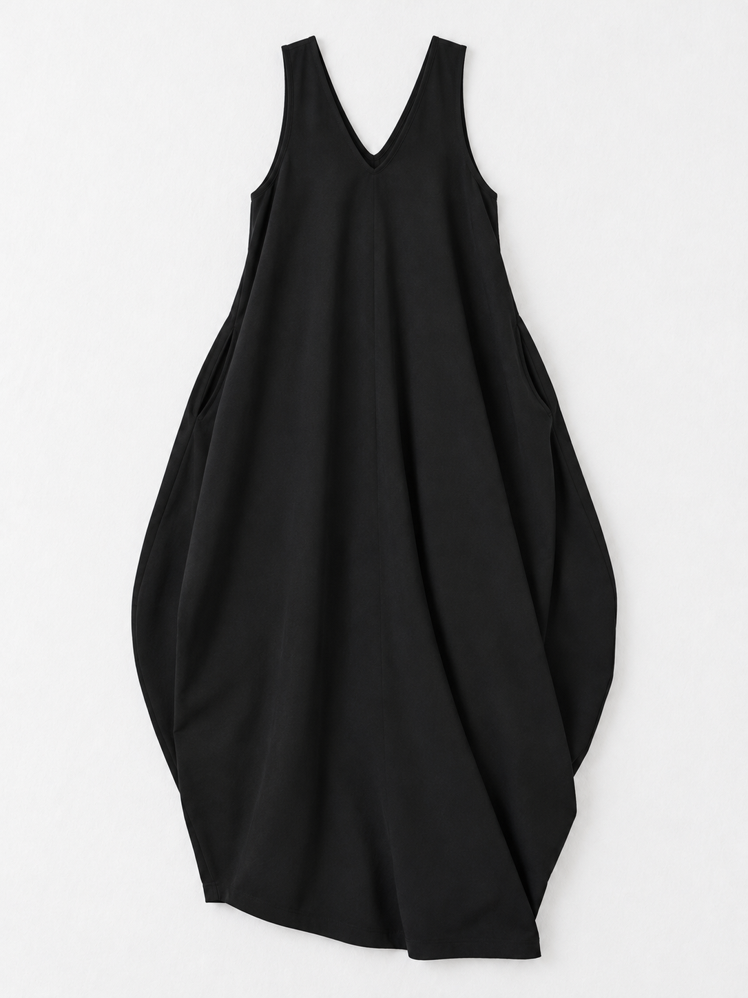Sculptural V-Neck Maxi Dress