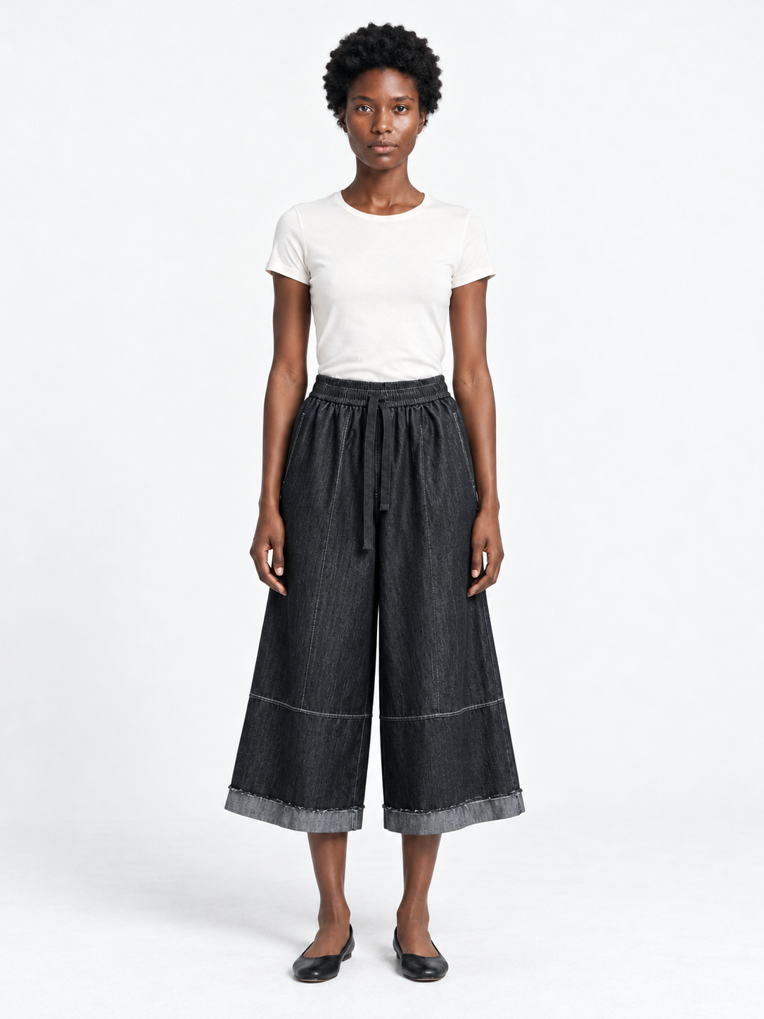 Panelled Denim Culottes