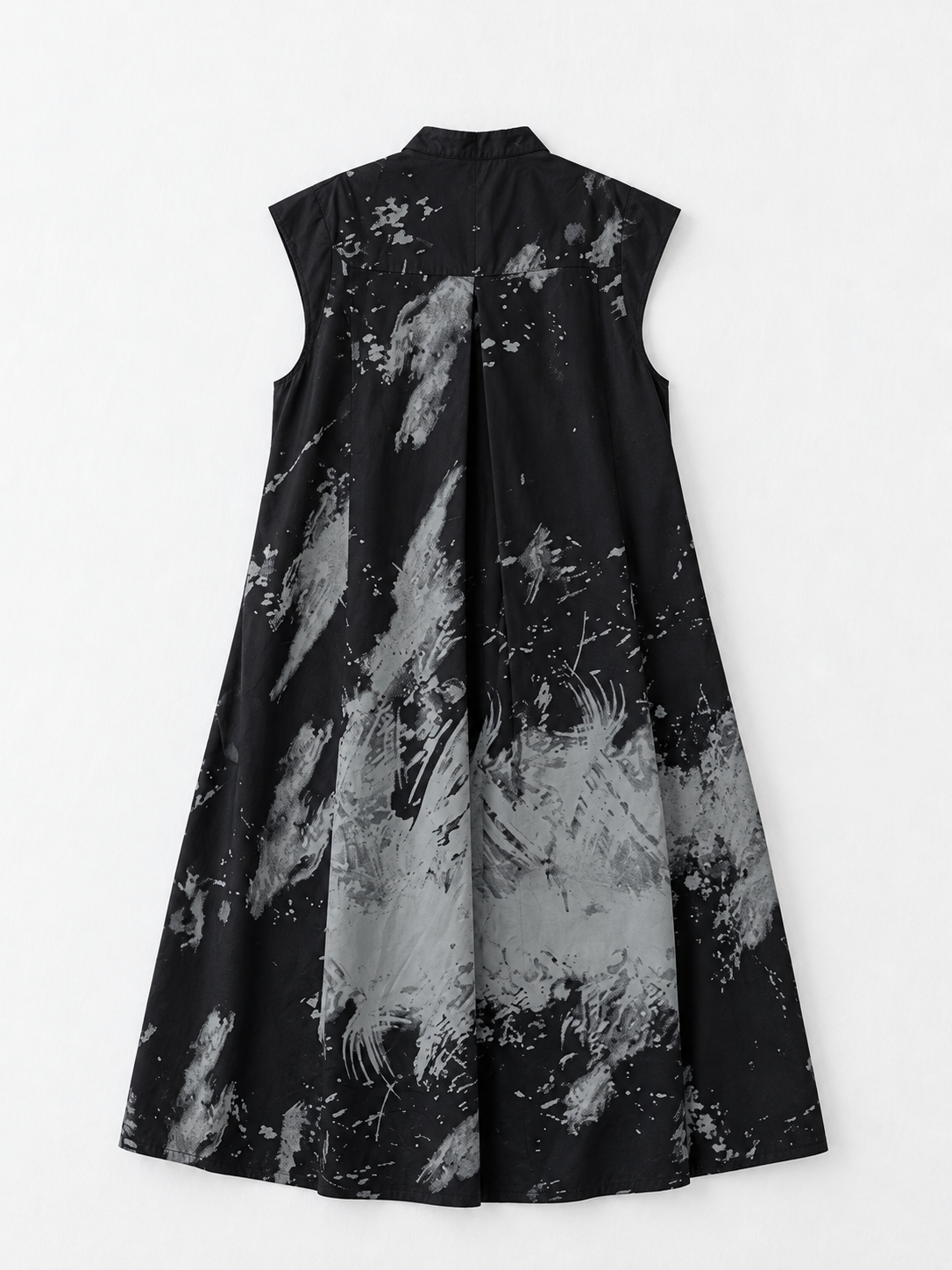 Abstract-Print Sleeveless Shirt Dress