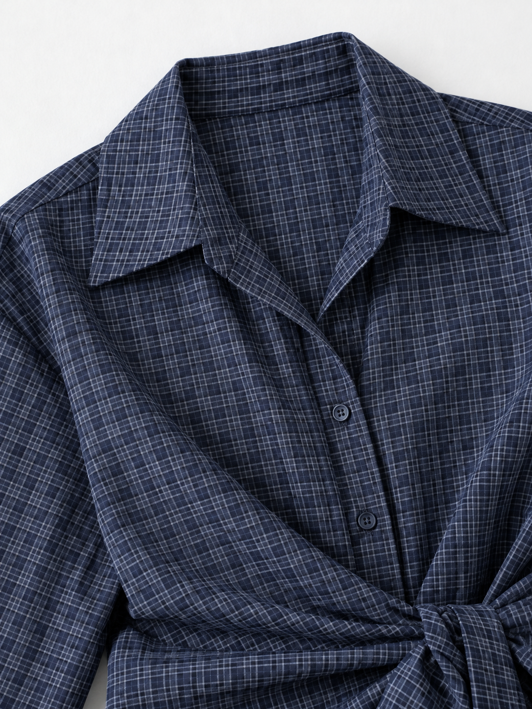 Check Wrap-Tie Shirt