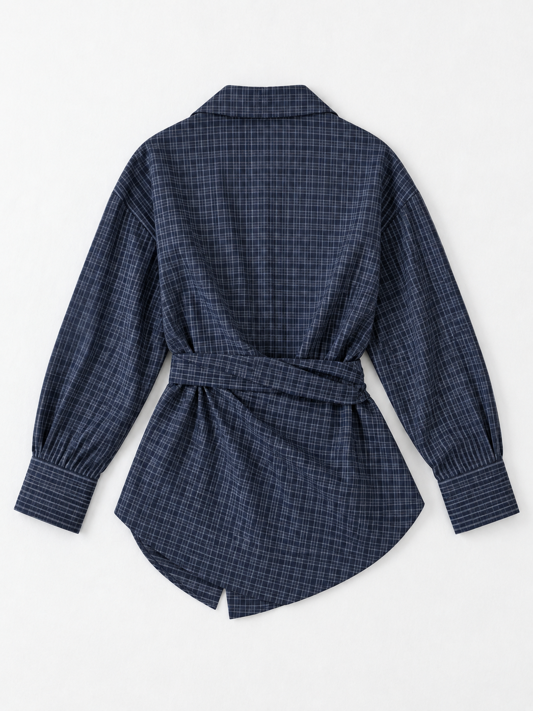 Check Wrap-Tie Shirt