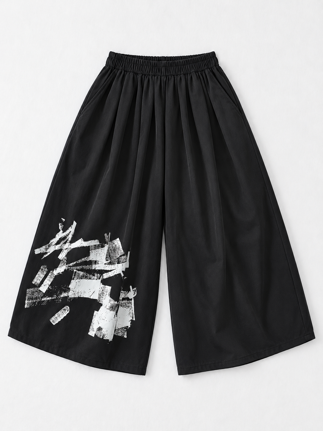 Graphic Wide-Leg Trousers