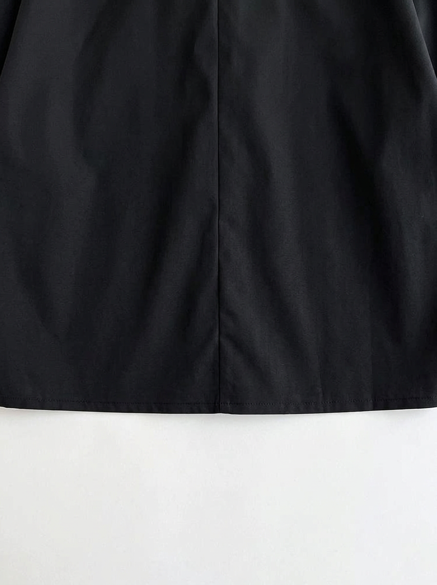 High-Collar Wrap-Front Blouse