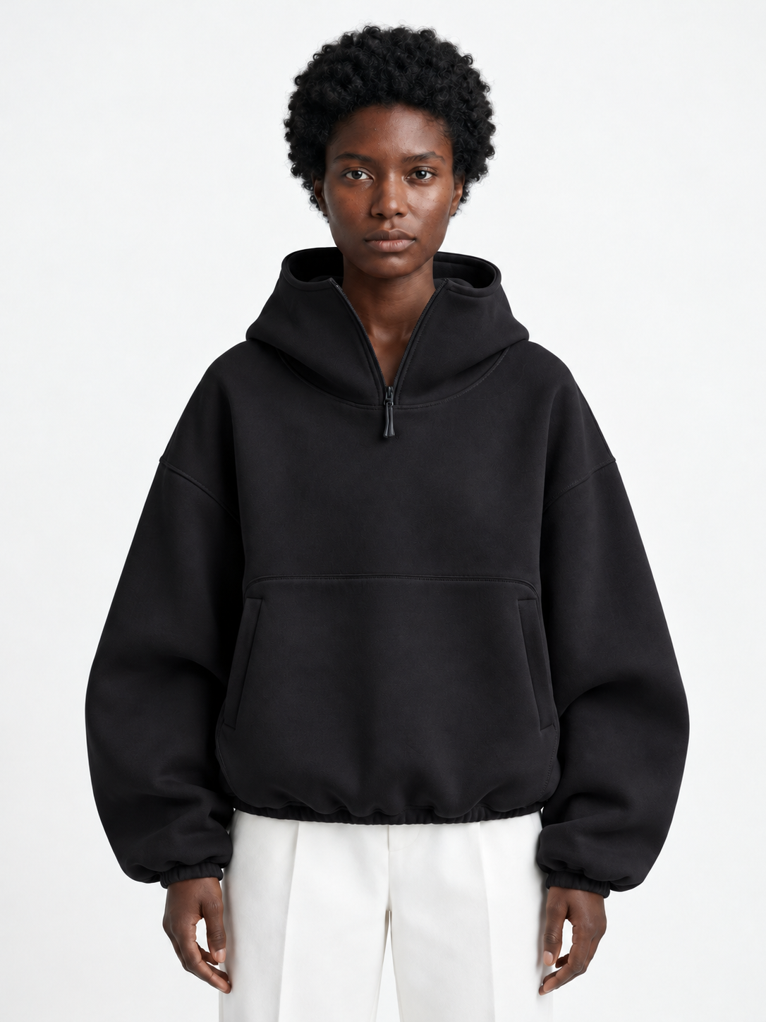 Half-Zip Volume Hoodie