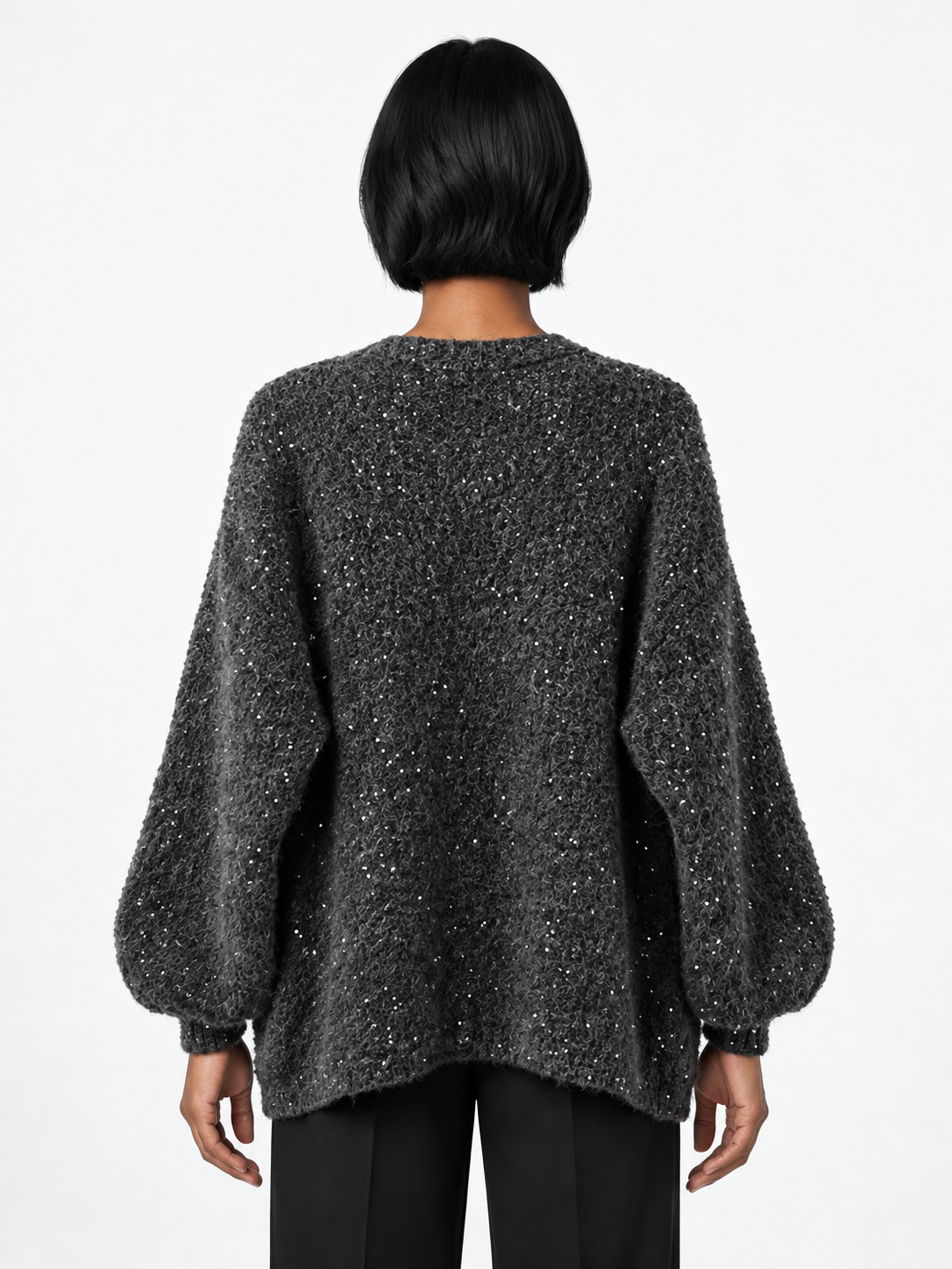 Sequin Open Knit Cardigan