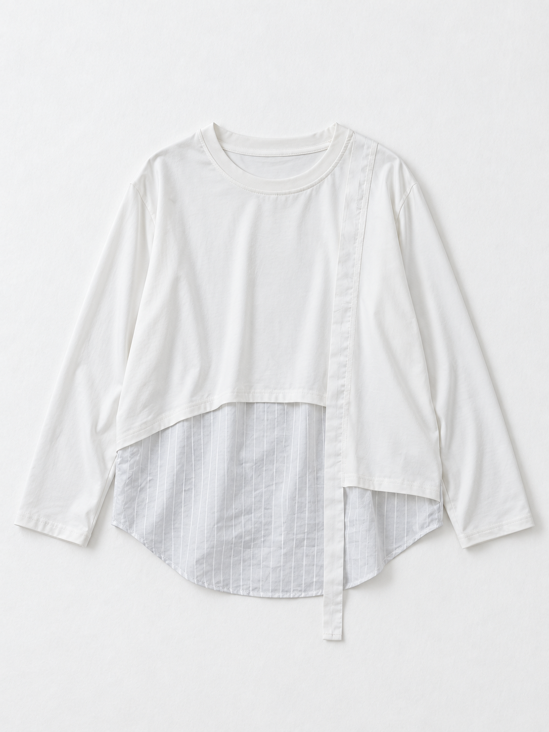 Stripe-Panel Ribbon Top