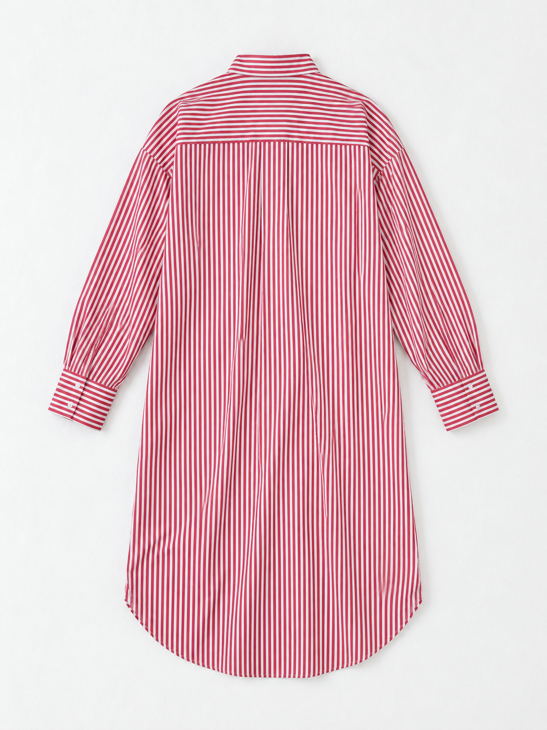 Narrow-Stripe Long Shirt Dress