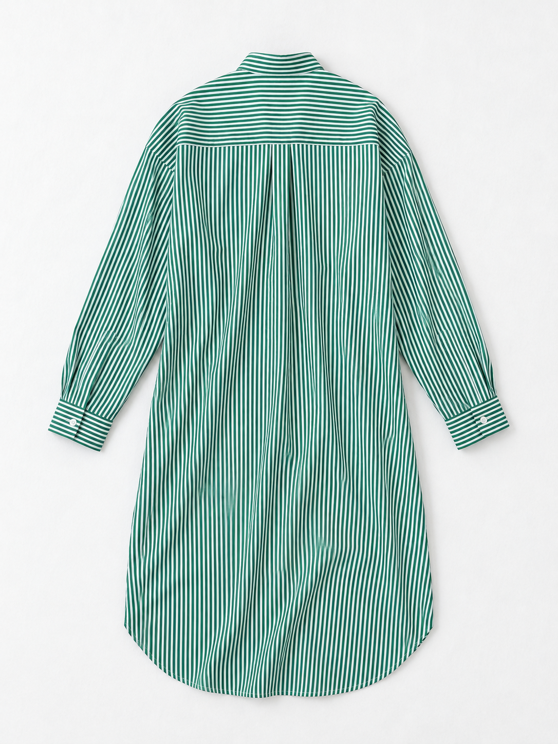 Narrow-Stripe Long Shirt Dress