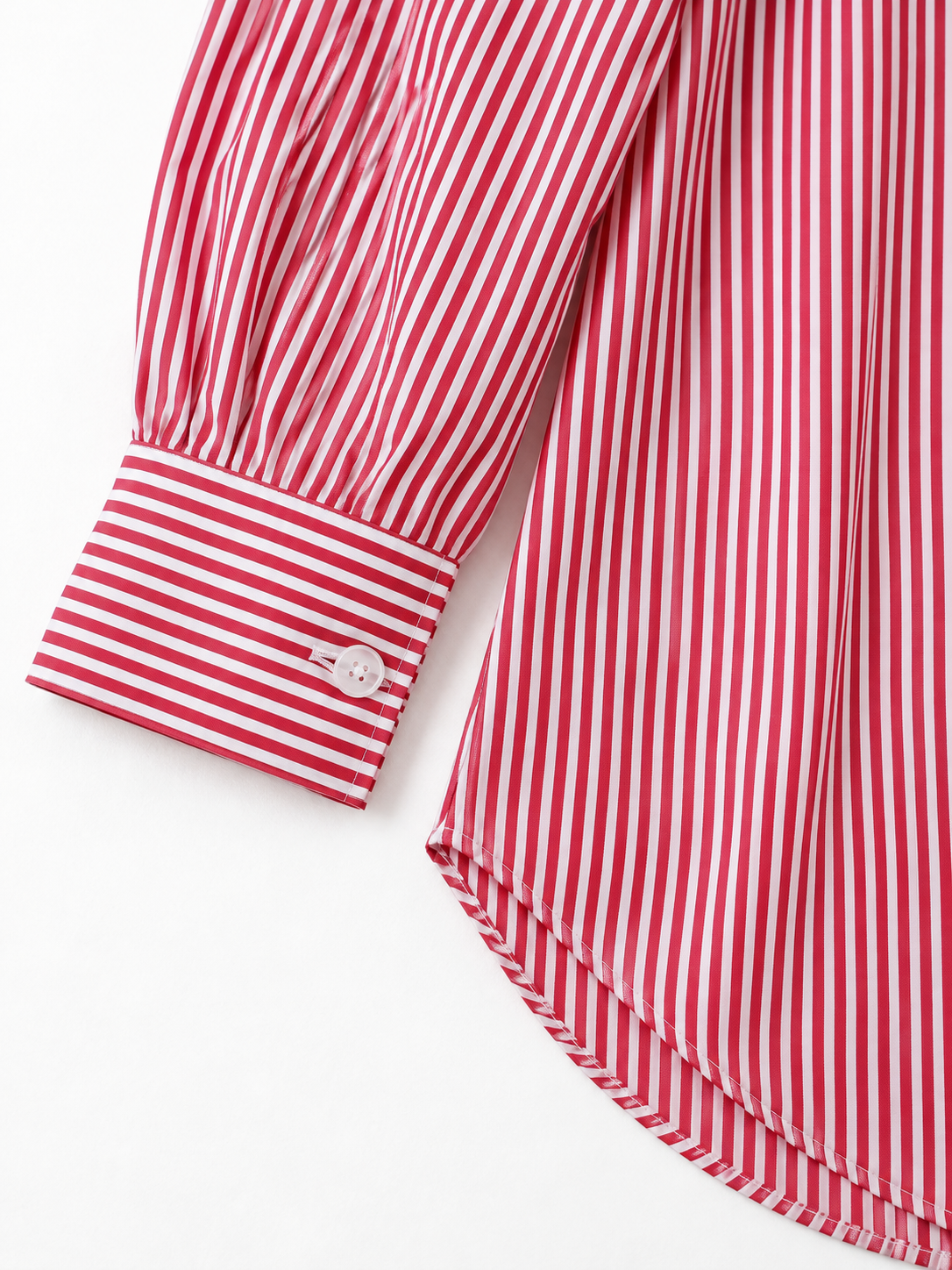 Narrow-Stripe Long Shirt Dress