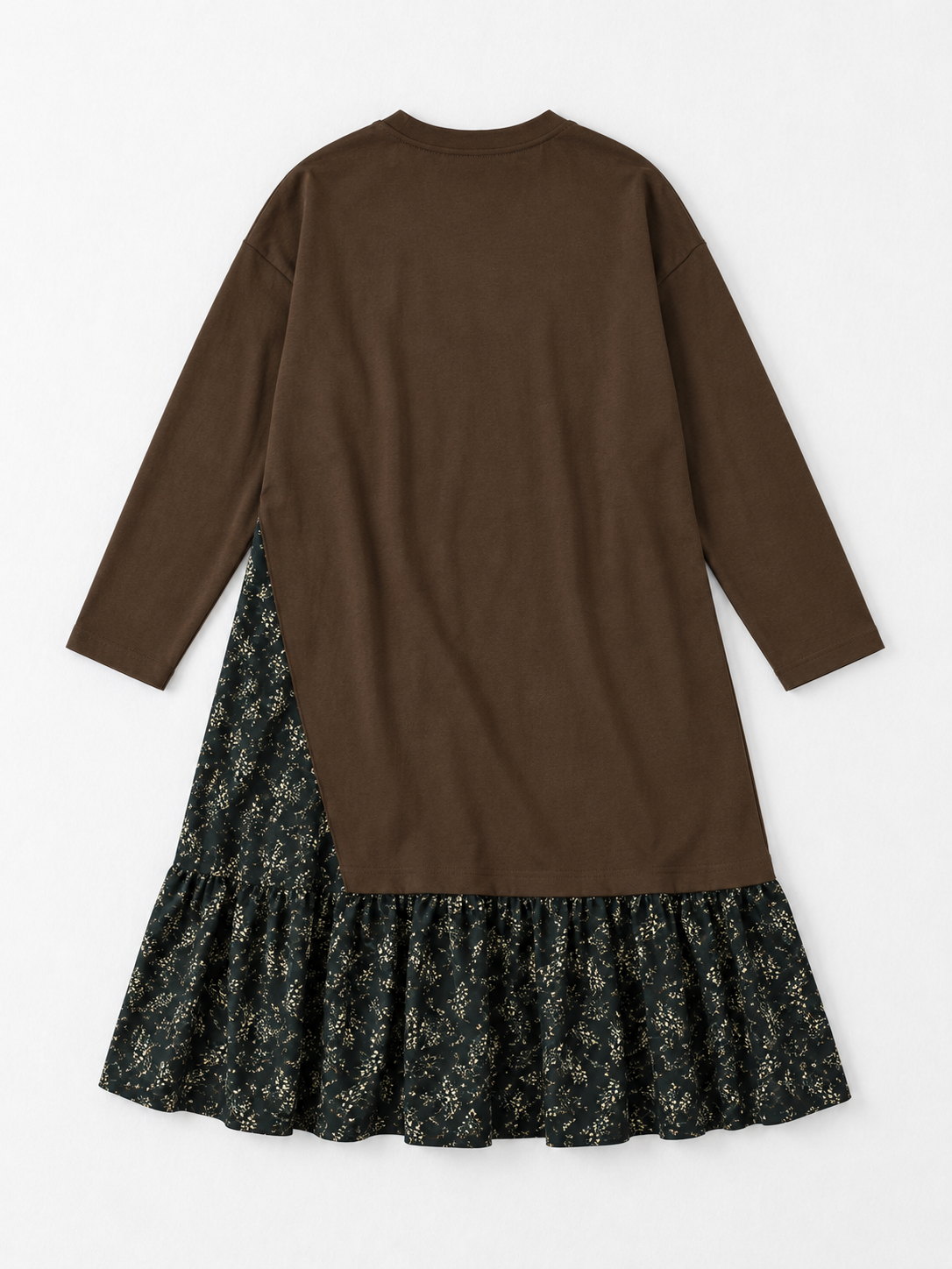 Floral-Panel Jersey Dress
