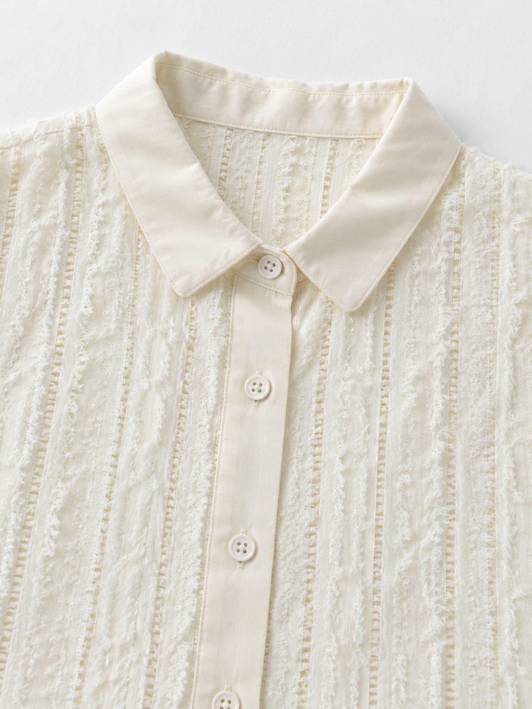 Textured Stripe Cropped Shirt