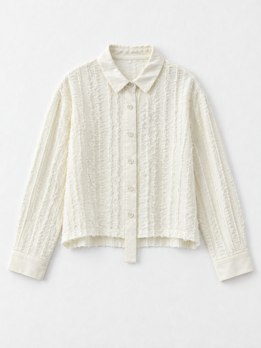 Textured Stripe Cropped Shirt