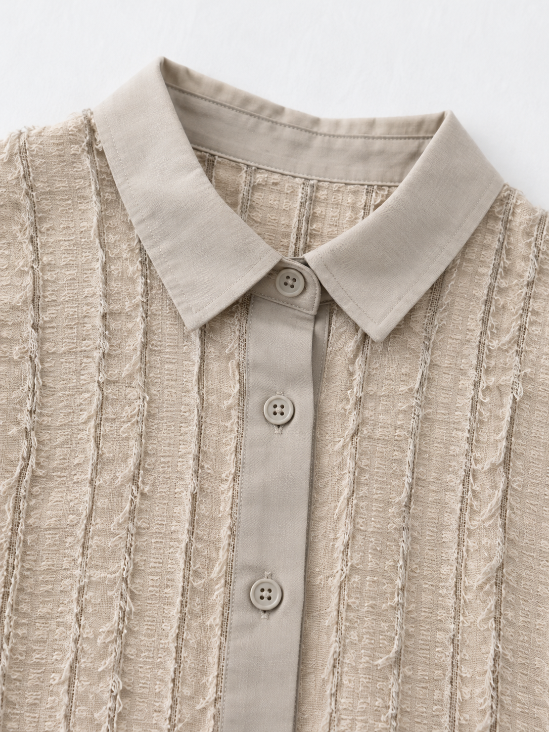 Textured Stripe Cropped Shirt