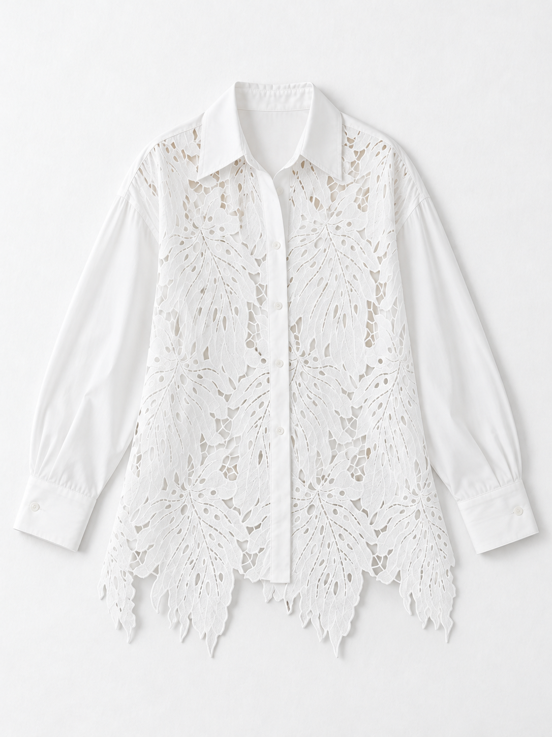 Floral Lace-Front Shirt