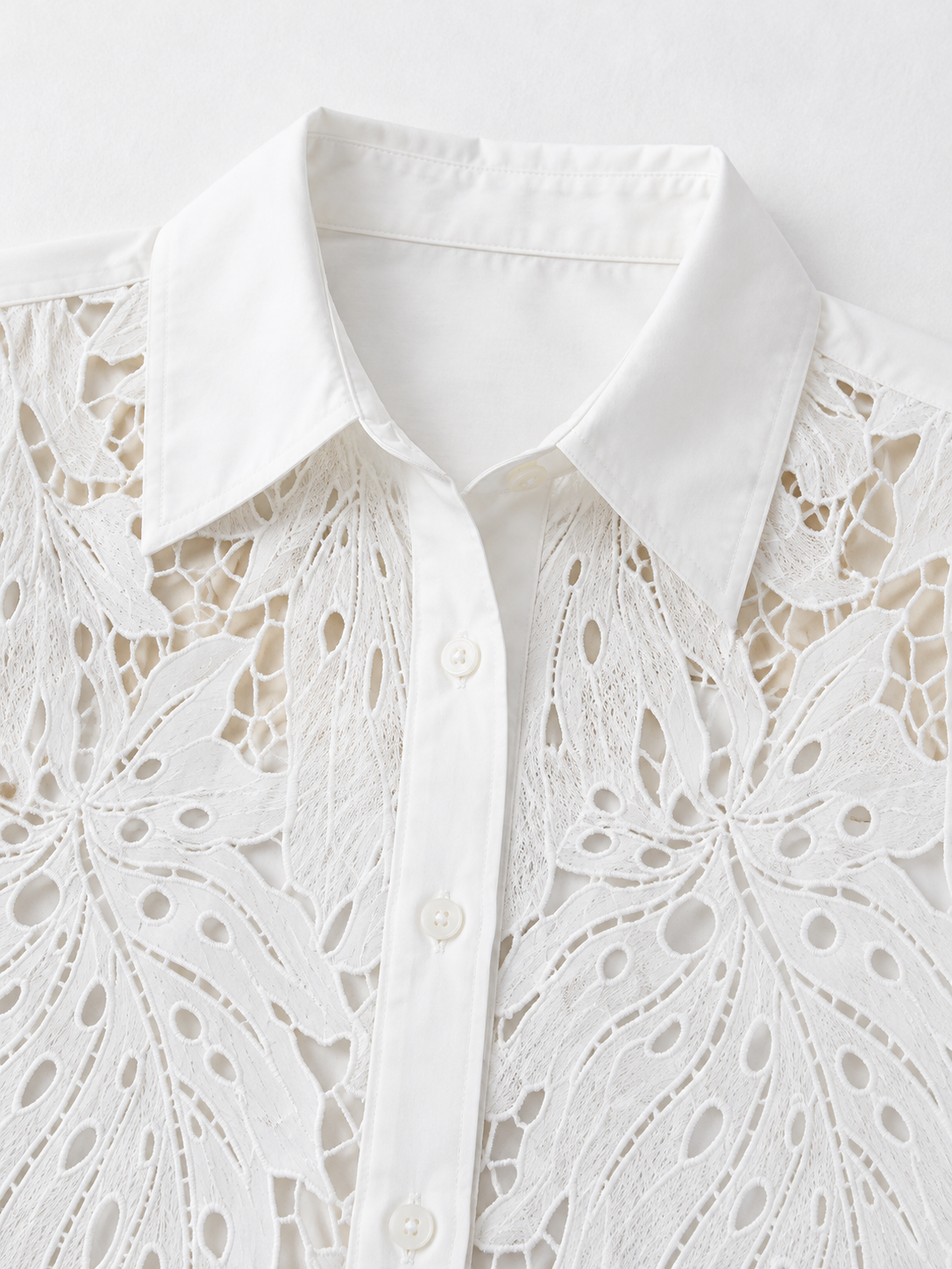 Floral Lace-Front Shirt