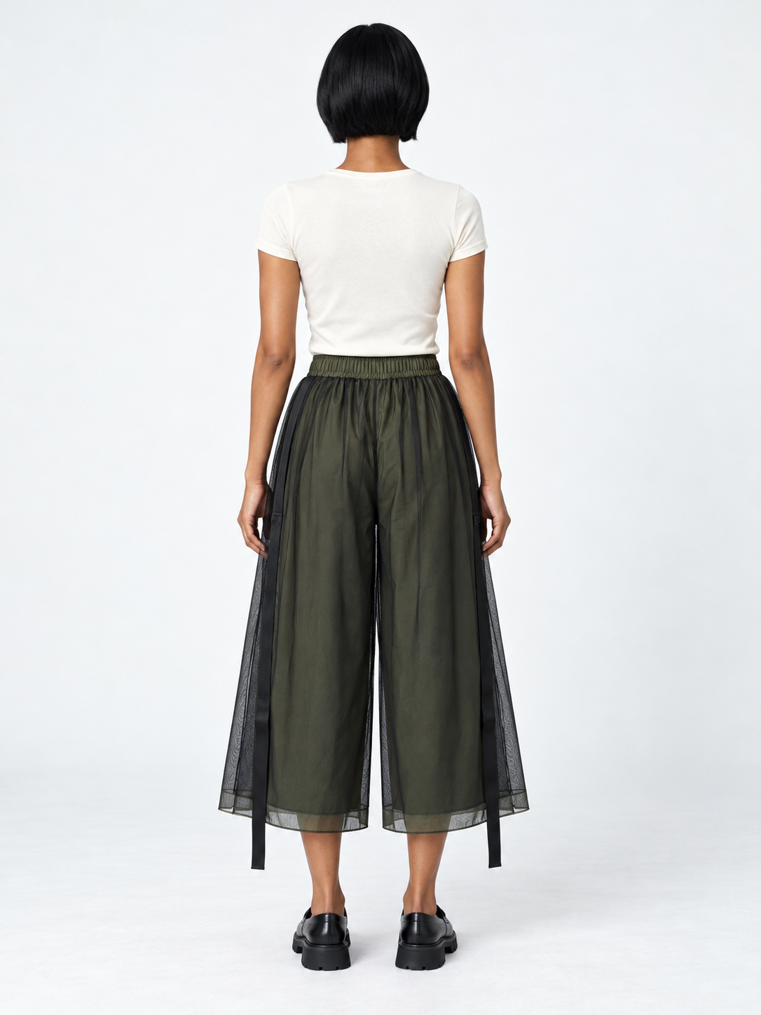 Mesh-Overlay Cargo Culottes