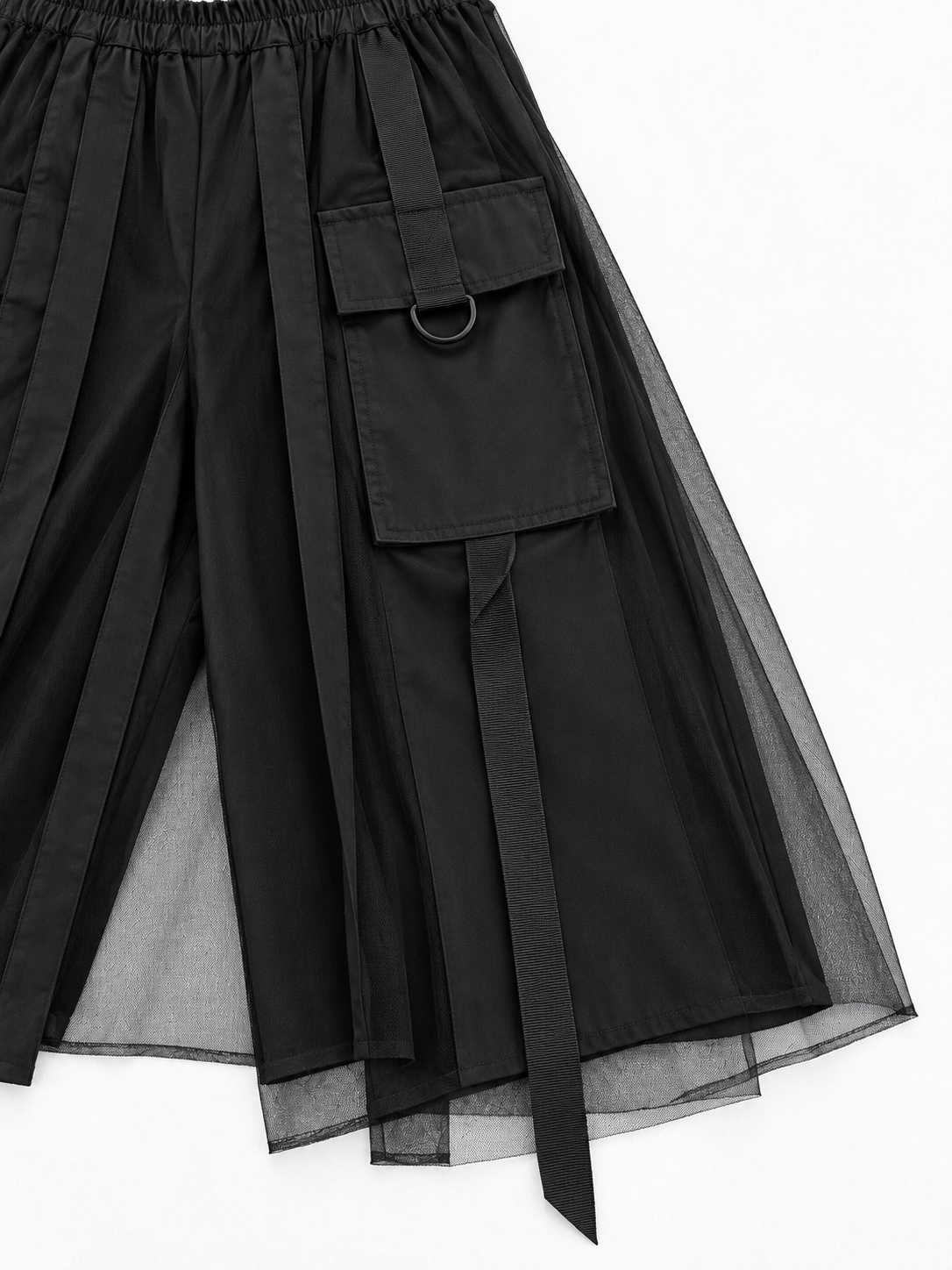 Mesh-Overlay Cargo Culottes