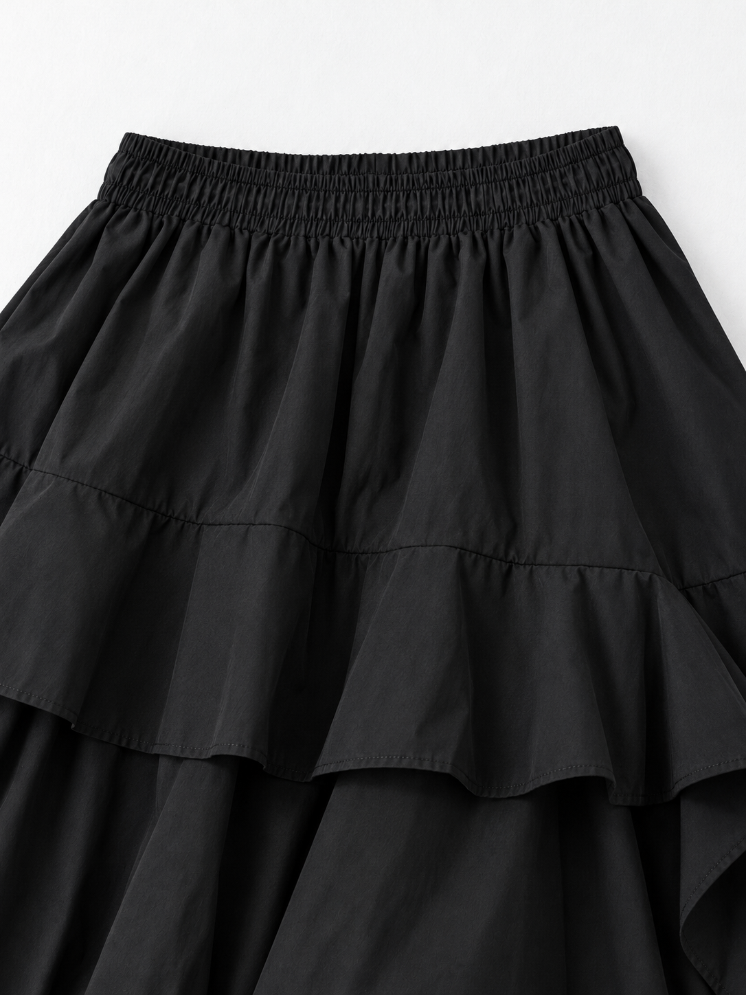 Asymmetric Ruffle Balloon Skirt