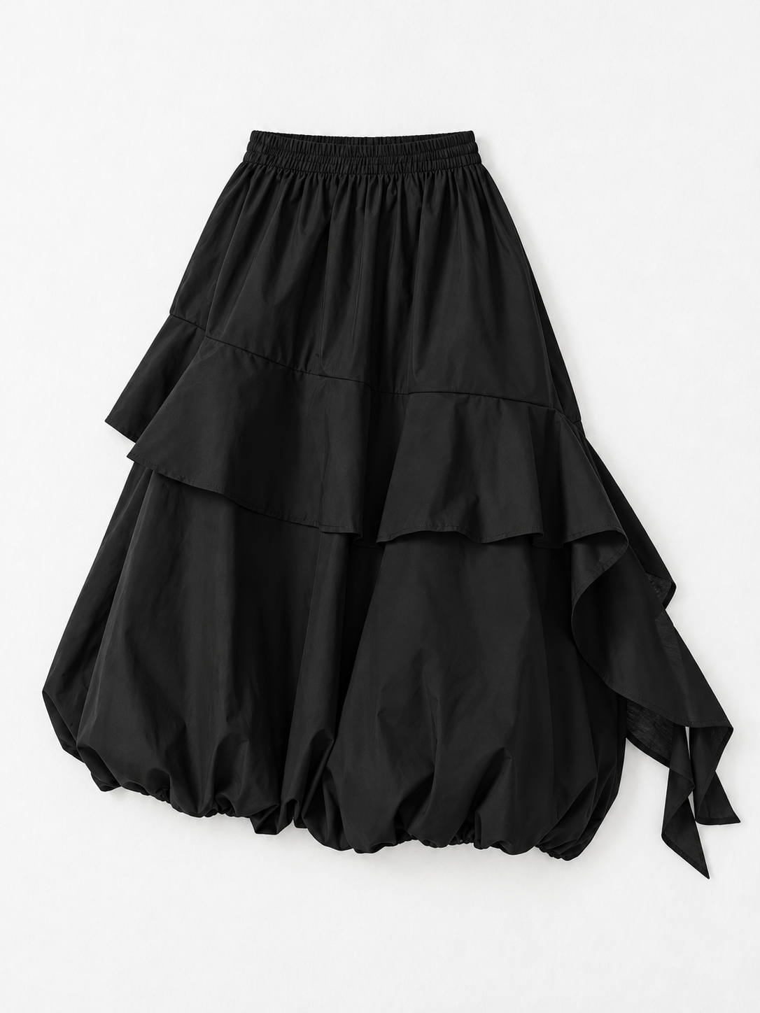 Asymmetric Ruffle Balloon Skirt