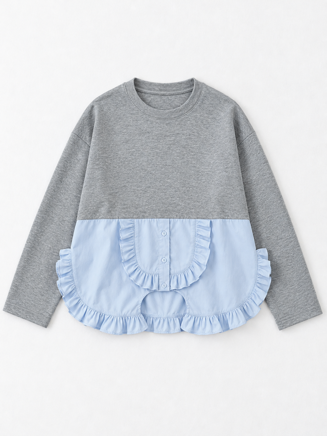 Ruffled Panel-Hem Sweatshirt