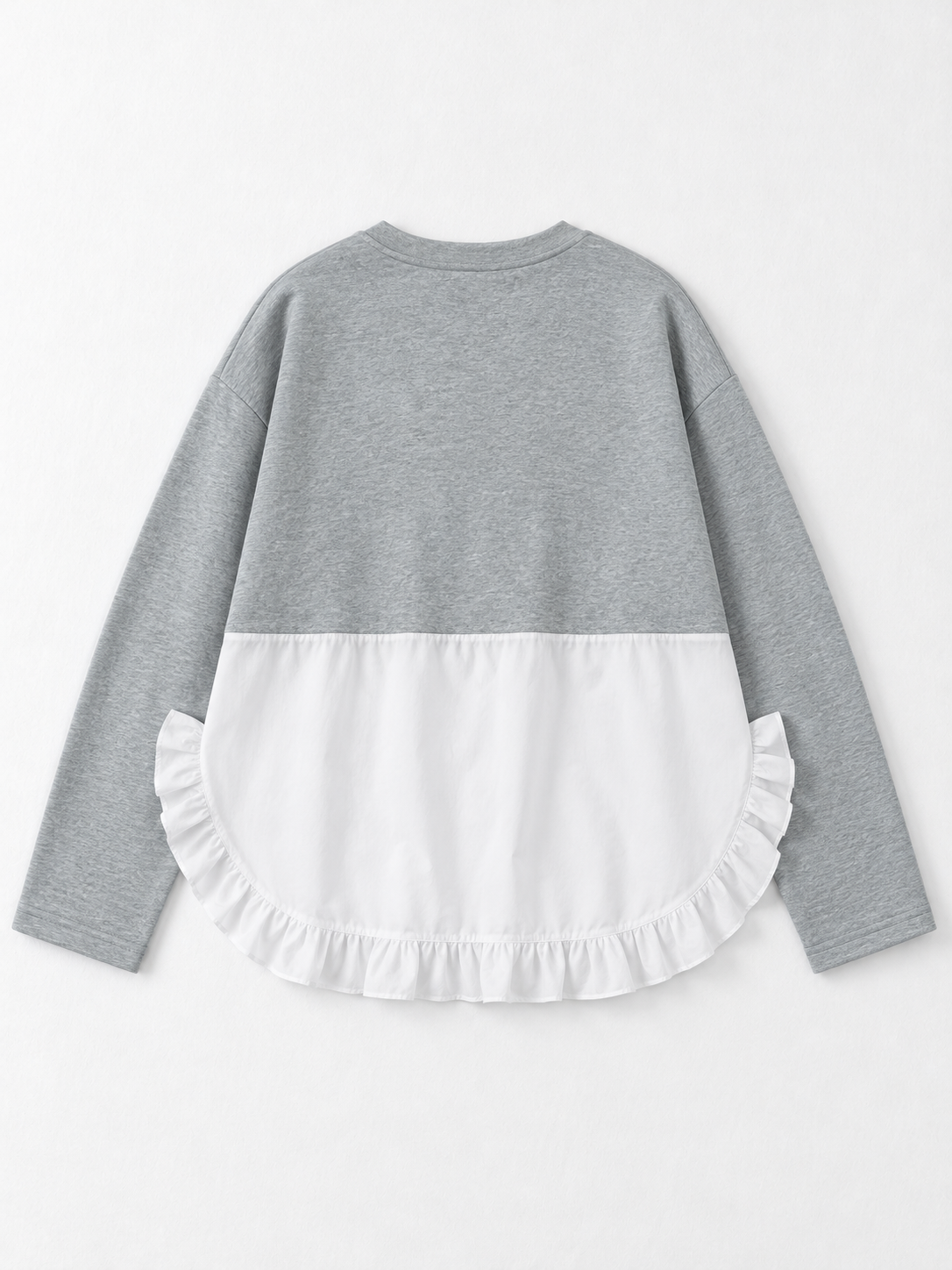 Ruffled Panel-Hem Sweatshirt