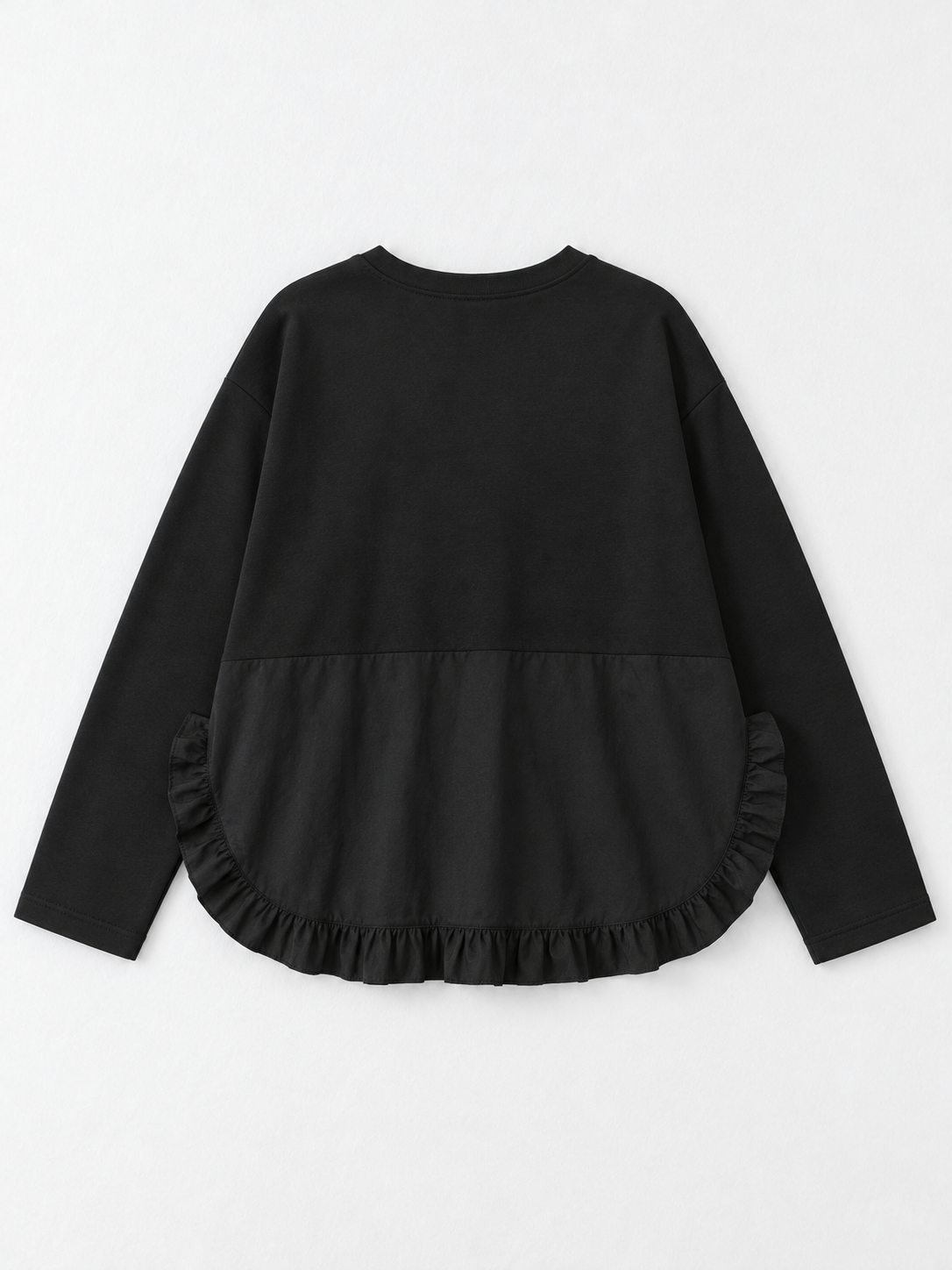 Ruffled Panel-Hem Sweatshirt