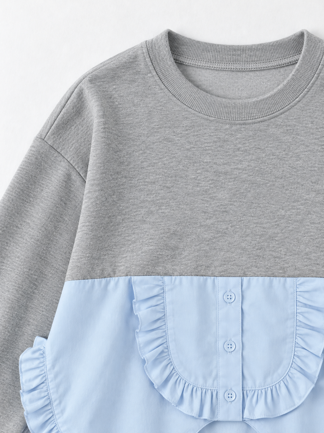Ruffled Panel-Hem Sweatshirt