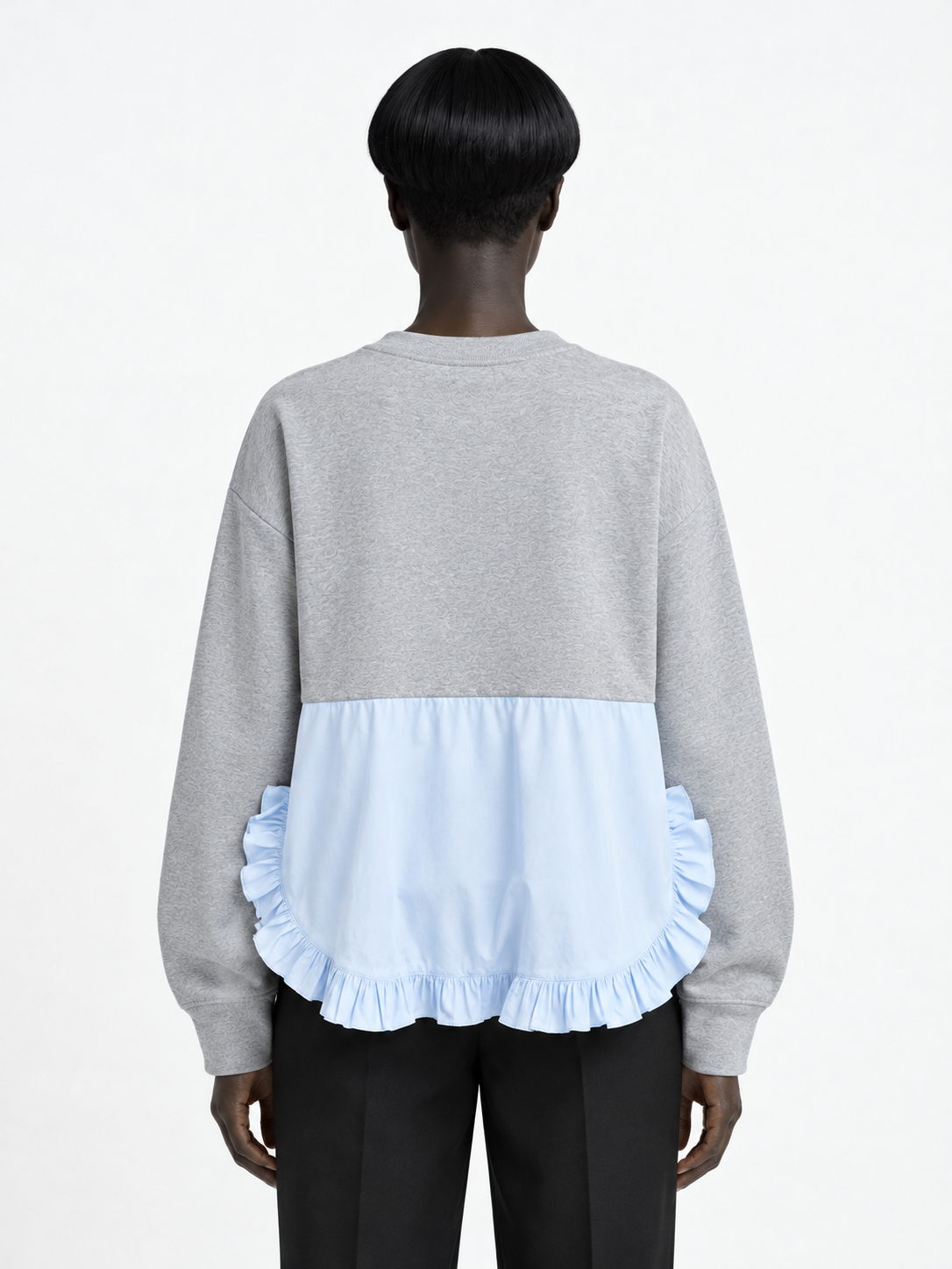 Ruffled Panel-Hem Sweatshirt