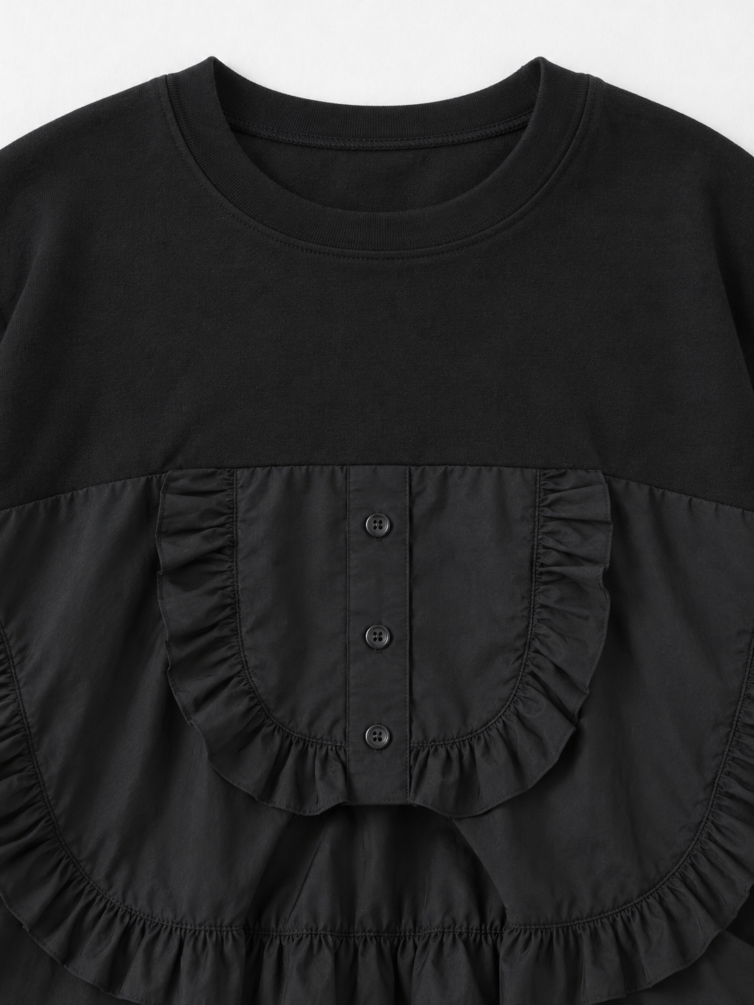 Ruffled Panel-Hem Sweatshirt