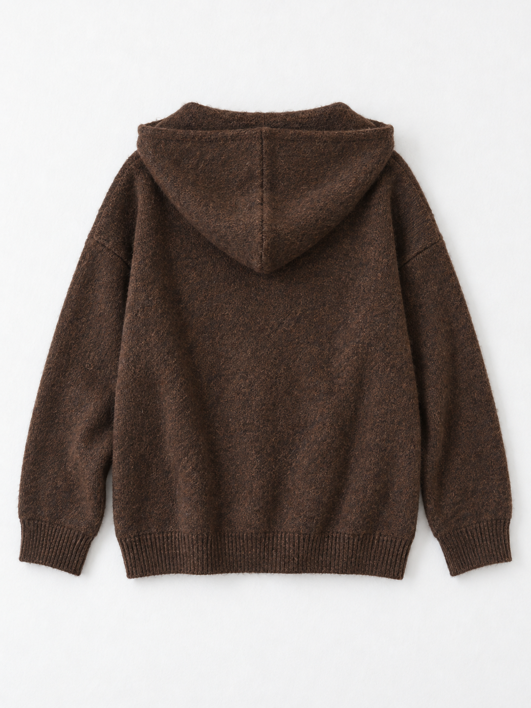Hooded Denim-Pocket Knit Jacket