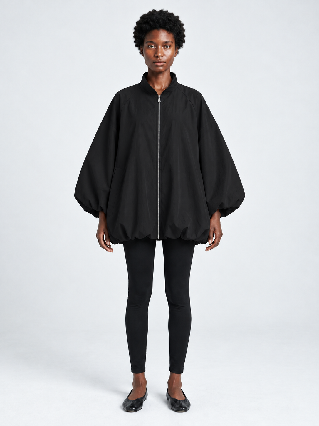 Zip-Front Balloon Jacket