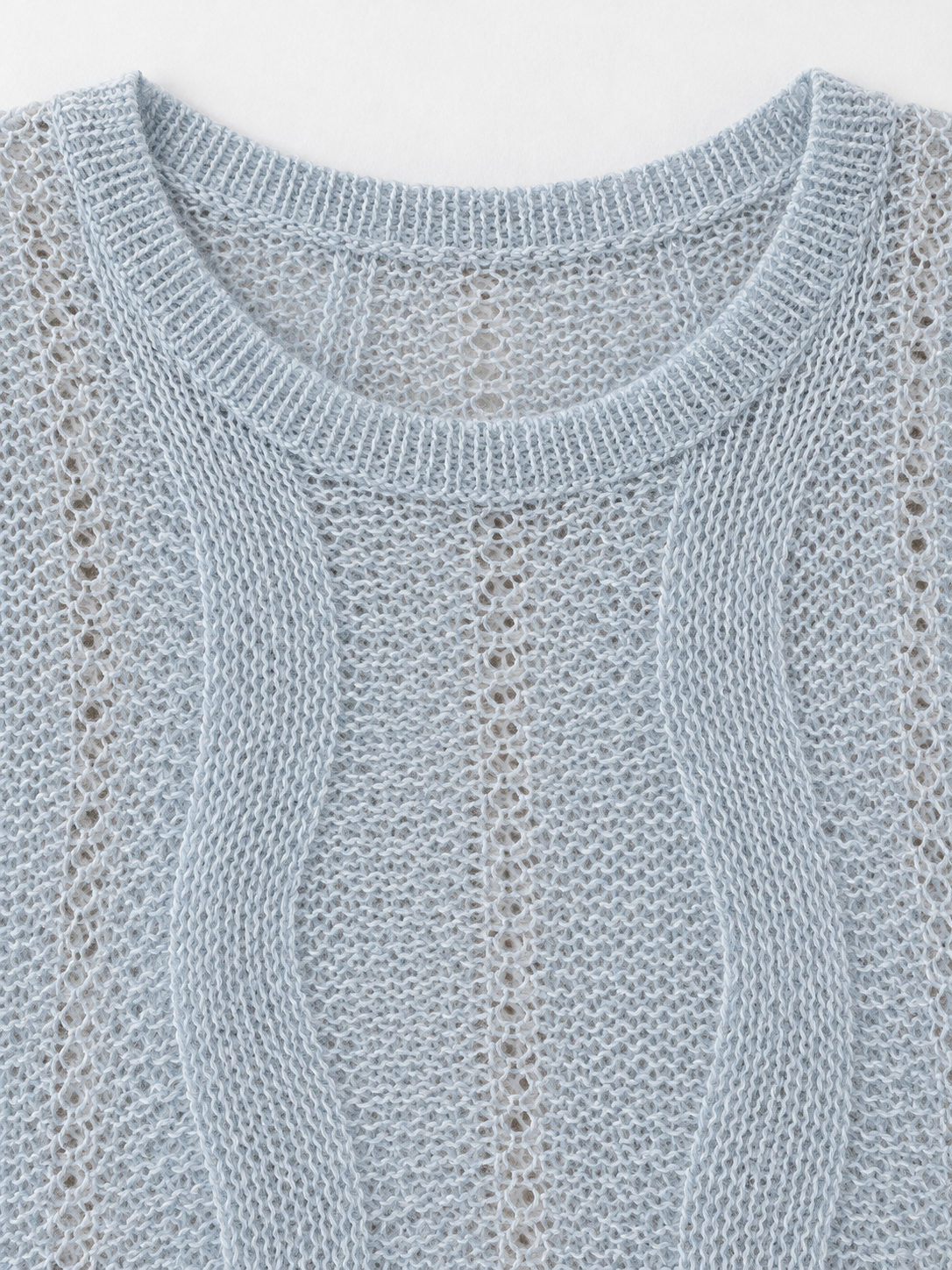 Openwork Wave-Knit Sweater