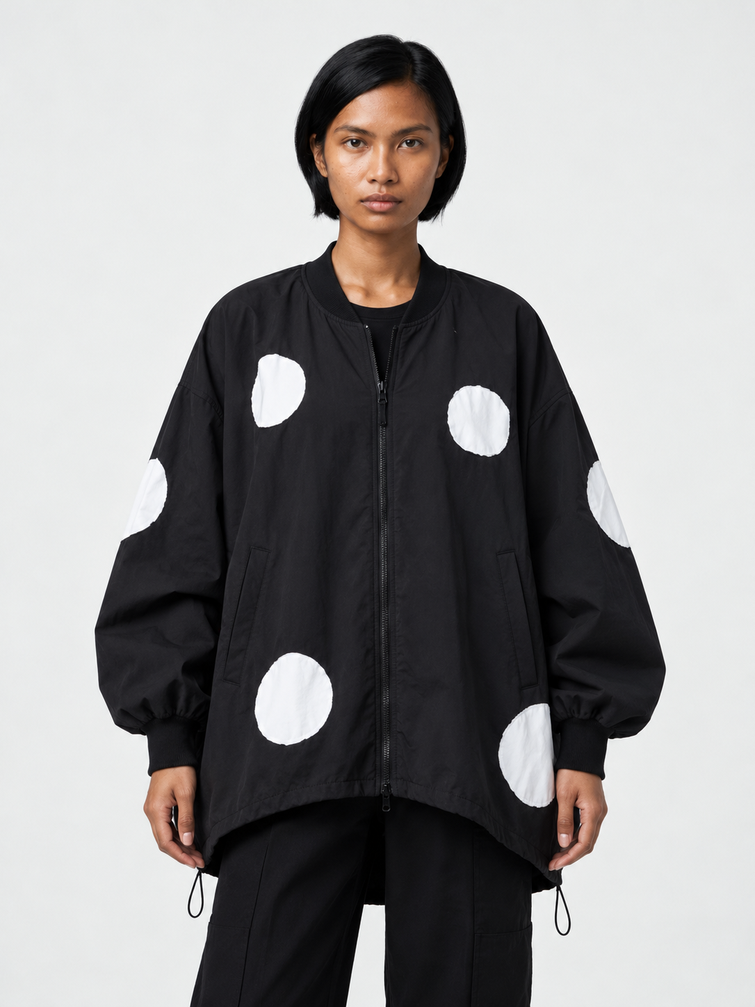 Oversized Dot Zip Jacket